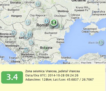 Cutremur de 3,4 grade în Vrancea